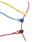 Hot 300 PCS Insulated T-Taps Quick Splice Wire Connectors For 22 To 10 AWG Cables And Super Durable Spade Terminals Kit You Gonna Love, insulated wire taps on red, blue, and yellow cables