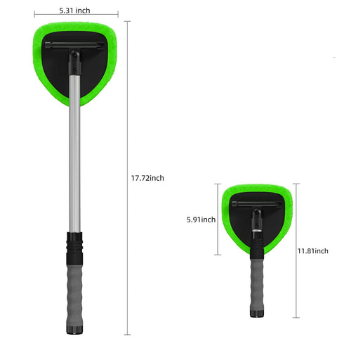 Extendable Car Window Cleaner With Four Reusable Microfiber Pads Aluminum Pole And 50ml Spray Bottle Inside Glass Wiper Kit sizes