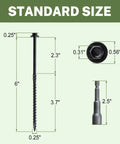 Heavy Duty Timber Screws Six Inch Structural Lag Bolts With Hex Washer Head And Knurled Shank For No Sweat Installs And Rock Solid Wood Framing Comes In A One Hundred Count Pack with measurements displayed.