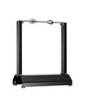 Beefy Motorcycle Wheel Balancer Stand For Static And Dynamic Tire Balancing On Most Motorcycles Off Road And Sport Bikes With A Chrome Plated Balance Bar And Rust Resistant Powder Coated Iron Construction side view