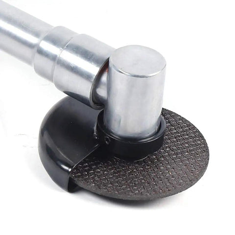 Long Handled Pro-Grade Pneumatic Cutoff Tool with 3-Inch Wheel and Safety Shield, close-up view of cutting wheel