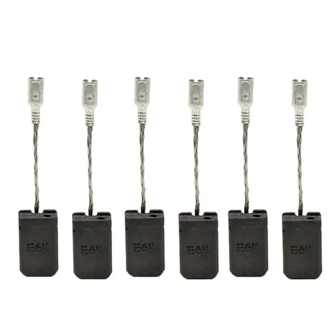 Six Pack 51017mm Motor Carbon Brushes For Common Angle Grinders Replacement Repair Kit displayed in a row