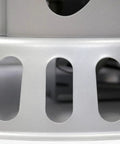 Close-up of silver base detail on MH200CVX 200,000 BTU Portable Outdoor Propane Heater That Convection Heats Up To 5,000 Sq Ft