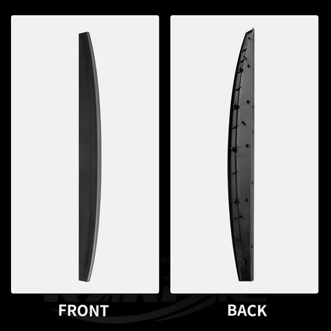 Front and back view of Tailgate Spoiler Top Protector Cover Molding Cap for Dodge Ram 1500 2500 3500 2009 2018 ABS black finish