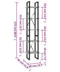 Concrete Grey 5-Tier Industrial Book Cabinet with Metal Frame and Engineered Wood Shelves Dimensions