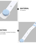 Close-up of Three Pack White Refrigerator and Cabinet Lock Straps with blue button showing PP material and locking mechanism