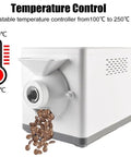 No Hassle Home Coffee Bean Roaster With Precise Temp Control And Even Stir For Deep Flavor Development showing temperature settings from 100°C to 250°C.