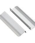 10 Pack Finger Pulls for Cabinets and Drawers 128mm Center Hole 150mm Length Silver Zinc Alloy Edge Pulls shown in detail