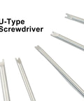 Top Shelf Five Piece Magnetic U Type Precision Driver Kit With Hardcore Steel Blades And Slick Secure Bit Holders Sweet For Delicate Watch Repair And No Sweat Tech Gadget Projects - five u-type screwdrivers in various sizes.