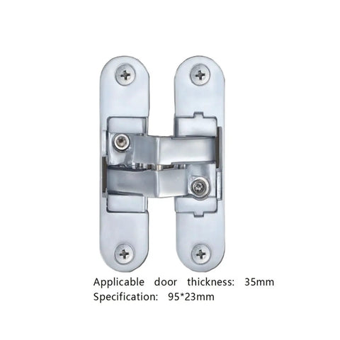 Hidden Cross Hinge For Interior Wood Doors Adjustable Mount 180 Degree Swing No Visible Hardware