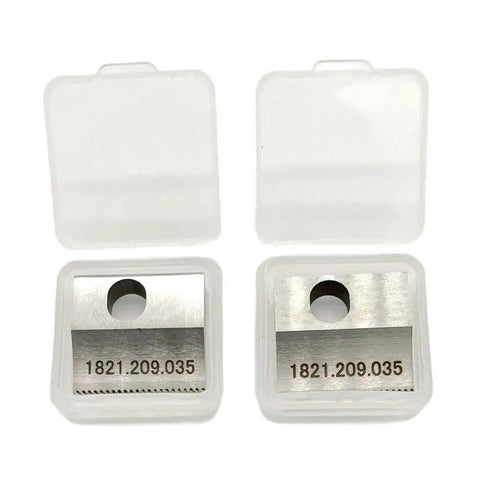 Replacement Knife Blade for ORT260 and ORT130 Battery Powered Plastic Strapping Tool Cutter Part 1821.209.035 Fits Two Models Easy Swap Durable Steel That Lasts. replacement blade in plastic case, steel, part 1821.209.035