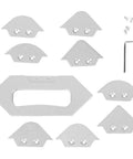Pro Woodworking Router Templates Featuring Slick Chamfer Profile Guides And Ridiculously Simple Corner Radius Jig Set, 8 piece aluminum template kit.