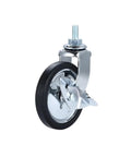 4 Pack 3 Inch Lead Screw Chrome Plated Braked Dining Wheel PP Caster with brake mechanism