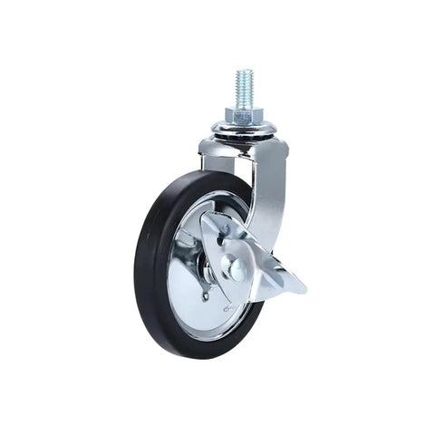 4 Pack 3 Inch Lead Screw Chrome Plated Braked Dining Wheel PP Caster with brake mechanism