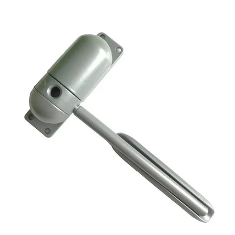 Compact Mini Automatic Spring Door Closer Set In Gray Finish With Adjustable Stopper For Indoor And Outdoor Doors No Fuss Auto Close