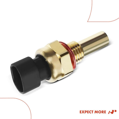 Engine Coolant Temperature Sensor for Chevrolet Buick Cadillac GMC Cars and SUVs Fits LaCrosse Lucerne Rainier Rendezvous Terraza CTS Escalade Envoy Sierra Canyon Savana and More, brass threaded probe