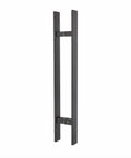 12 Inch Solid Stainless Steel Push Pull Door Handle For Barn Doors Glass Doors Matte Black Finish With Heavy Duty Commercial Grade 304 Stainless Standoffs Built Tough For High Traffic Areas, front view