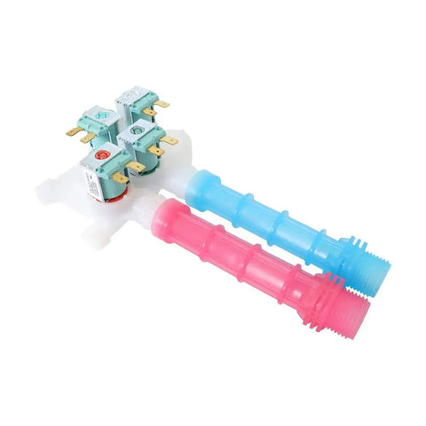 Water Inlet Valve For Electrolux Frigidaire Washers Replacement 134637810 134637800 7134637800 with blue and pink tubes