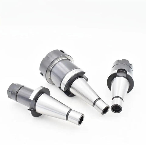 Top Tier NT40 ER20 Tool Holder Made From Tough 20CrMnTi Steel For CNC Milling With Super Precision And Durable Performance For Heavy Duty Lathe Work - Three tool holders displayed.