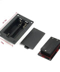 Top Tier Dual 18650 Battery Holder For 7.4V 2 Cell Power Packs, black chassis mount case, dimensions 99x60mm and compartment details.