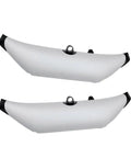 Pair of PVC inflatable kayak outrigger stabilizer accessory with secure ferrule lock for paddling pros