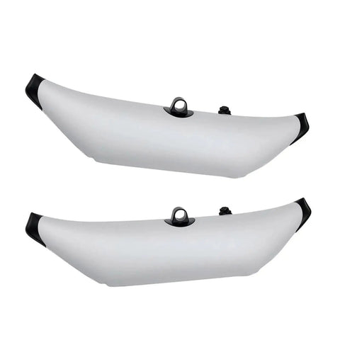 Pair of PVC inflatable kayak outrigger stabilizer accessory with secure ferrule lock for paddling pros