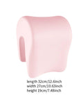 Light pink Neck Support Memory Foam Pillow for office chair and desk, adjustable slow return headrest cushion, dimensions shown.