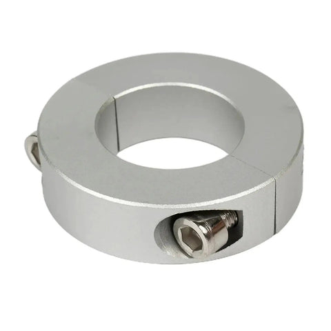 Hardcore Double Split Shaft Collar Clamp Ring Set Screw Bearing Backstop Spacer anodized silver finish for 12 to 38 mm bore.