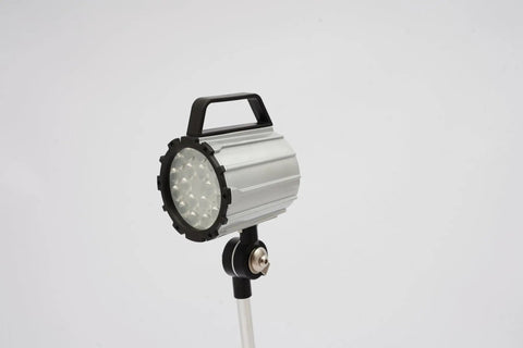 Heavy Duty Long Arm Machine Work Light, 18W LED With Multi-Joint Adjustable Design, aluminum alloy construction with handle.