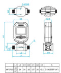 Technical drawing of Portable Gas Flow Meter For Nitrogen, Oxygen And Air MEMS Based Mass Flow Meter Handheld On The Go Tester