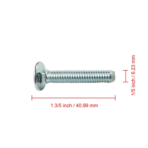 Heavy Duty Low Profile Flat Head Elevator Bolts One Quarter Twenty By One Half Inch Fasteners For Conveyor Belt Maintenance And Wood Framing Includes Ten Piece Box, zinc plated, 1 3/5 inch length