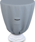Round Bird Bath Cover With Elastic Edge For A 21 Inch Diameter Basin Beefy 18 Oz PVC Coated Polyester Waterproof And UV Weather Resistant Outdoor Garden Bird Feeder Bowl Cover For Winter And All Season Use Gray on garden pedestal