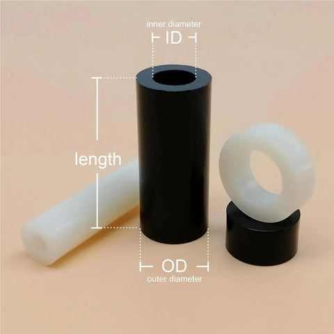 Built Tough Black Abs Nylon Spacers 500 Pc Assortment Kit M3 Through M8 Hollow Round Standoffs Solid Gear For Bead Jewels And Hot Tech Assembly Projects