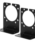 2 Pack Heavy Duty Trailer Wiring Harness Mounting Brackets Iron Construction For Easy Install And Stable Power Transmission Rugged Mounts Fit 7 Way RV Sockets And Vehicle Sides, black iron