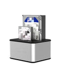 Heavy Duty Aluminum Hard Drive Docking Station For 2.5 And 3.5 Inch Sata Hdd And Ssd with two drives inserted