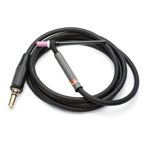 PTA 9 Ready To Weld TIG Torch For Air Cooled TIG Welding With Rigid Torch Head And 12.5 Foot Cable One Piece Cable Model K1782 16 For Pro Grade Precision Welds with knurled handle and durable cable