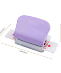 Six Hole Loose-Leaf Paper Puncher for A4 A5 B5 Notebooks, Portable Handheld Metal Circle Puncher in vibrant purple