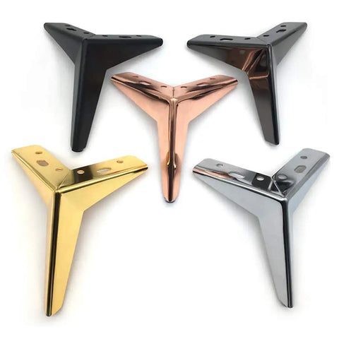Heavy Iron Sofa Legs Set Of 4 For Couch Bed Ottoman Coffee Table And Cupboard Diamond Triangle Design With Rubber Pad