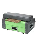 Heavy Duty Corrugated Carton Cutter And Cardboard Shredder For Recycling Waste Boxes Expansion And Cutting Machine Pro Grade Box Cutter With 325mm Blade For Eco Friendly Packing Material, green and gray unit with shredded cardboard output
