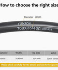 Close-up of Beefy Heavy Duty 700C Bike Tubes Two Pack Fits 700X35C To 700X43C 622 Bead Seat AV32mm Schrader Valve label details.