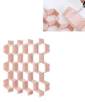 Hella Smooth Honeycomb Drawer Organizer For Closet that fits like a glove, pink ABS plastic grid for sorting socks and ties.