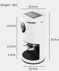 Premium 58Mm Electric Espresso Tamper Featuring Sturdy Adjustable Aluminum Base Hella Smooth Coffee Tamping Tool For Quick Barista Shots In Sleek Black, side view showing dimensions.