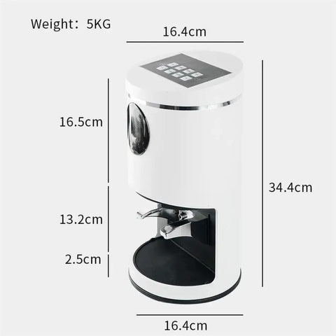 Premium 58Mm Electric Espresso Tamper Featuring Sturdy Adjustable Aluminum Base Hella Smooth Coffee Tamping Tool For Quick Barista Shots In Sleek Black, side view showing dimensions.