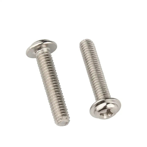Bulk 50 Pack M4 x 50mm Pan Head Phillips Machine Screws Nickel Plated Steel For DIY Projects And Electronics 4mm Thread Diameter 52mm