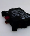 Robust Contact Block For Industrial Control Panels 22Mm Screw Terminal Mount 240Vac Rated Pack Of Two M22 K01 Used Like New, side view.