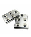 Beefy 4 Point Flat Lug Battery Terminal Blocks With Stainless Bolts For Auto Use Built From 6061 Aluminum And Stainless Hardware For A Sturdy Secure Connection To Batteries With Threaded Studs, 2-pack
