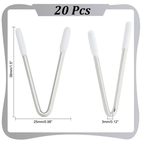 20 Piece V Shape Bra Wires Stainless Steel Underwire Replacement for Bras Corsets Dresses and Swimwear, dimensions shown