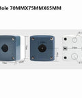 Rugged 22mm Waterproof Button Junction Box IP65 Enclosure with 1-hole, front and side view, dimensions 70mm x 75mm x 65mm for control panels.