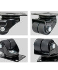 Heavy Duty Swivel Caster Wheels Equipped With Reinforced Steel Plates Built Like A Tank To Haul Up To Four Hundred Fifty Kg Loads Smooth Rolling Action Perfect For Shop Carts And Industrial Racks Set Of Four, showing multiple angles.