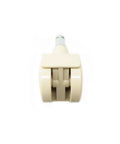 Almond Chromcraft caster wheel with stem, front view for furniture use